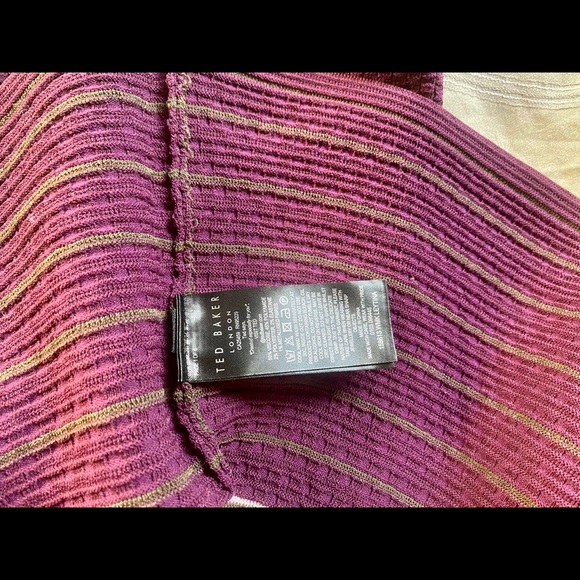 EUC Ted Baker Leytina Striped Peplum sweater, knit top, size Ted 3, US 8-10 - Picture 9 of 9